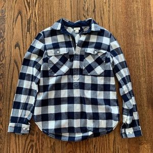 J crew flannel jacket quarter zip